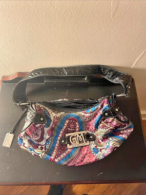 Gia Milani Paisley Shoulder Bag in Pink Purple and Blue